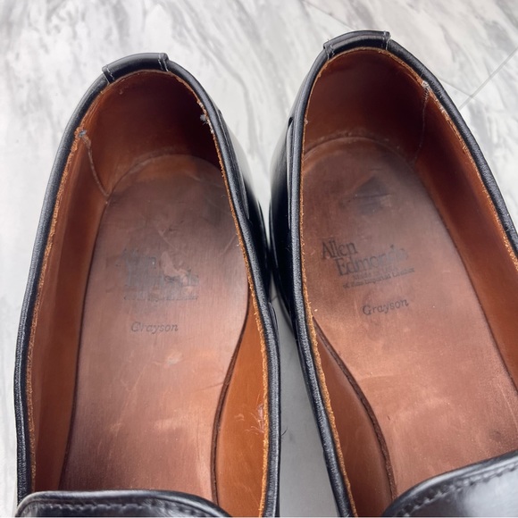 •Allen Edmonds Grayson Men 14 2A Black Tassel Leather Loafer Slip On Dress Shoes - Picture 10 of 13